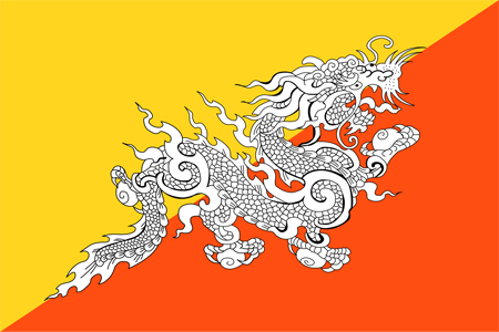 不丹 Bhutan的國旗圖片