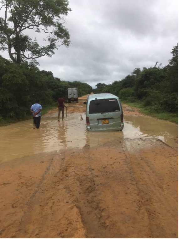 Muddy road from the rain seaso