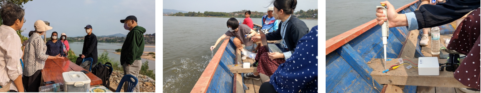 清華大學與 MTEC 團隊於湄公河進行河水採樣分析檢測